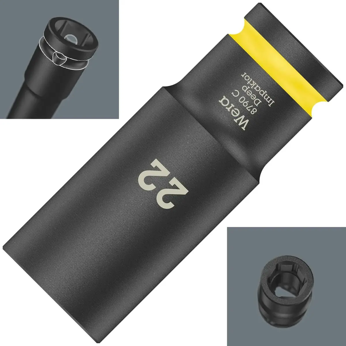 Wera Deep Impact Socket Impaktor With 1/2" Drive Zyklop 8790 C 22Mm X 83Mm 1