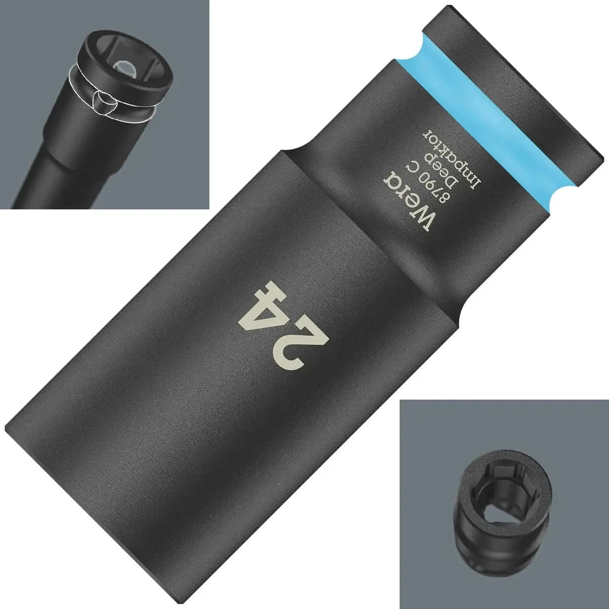 Wera Deep Impact Socket Impaktor With 1/2" Drive Zyklop 8790 C 24Mm X 83Mm 1