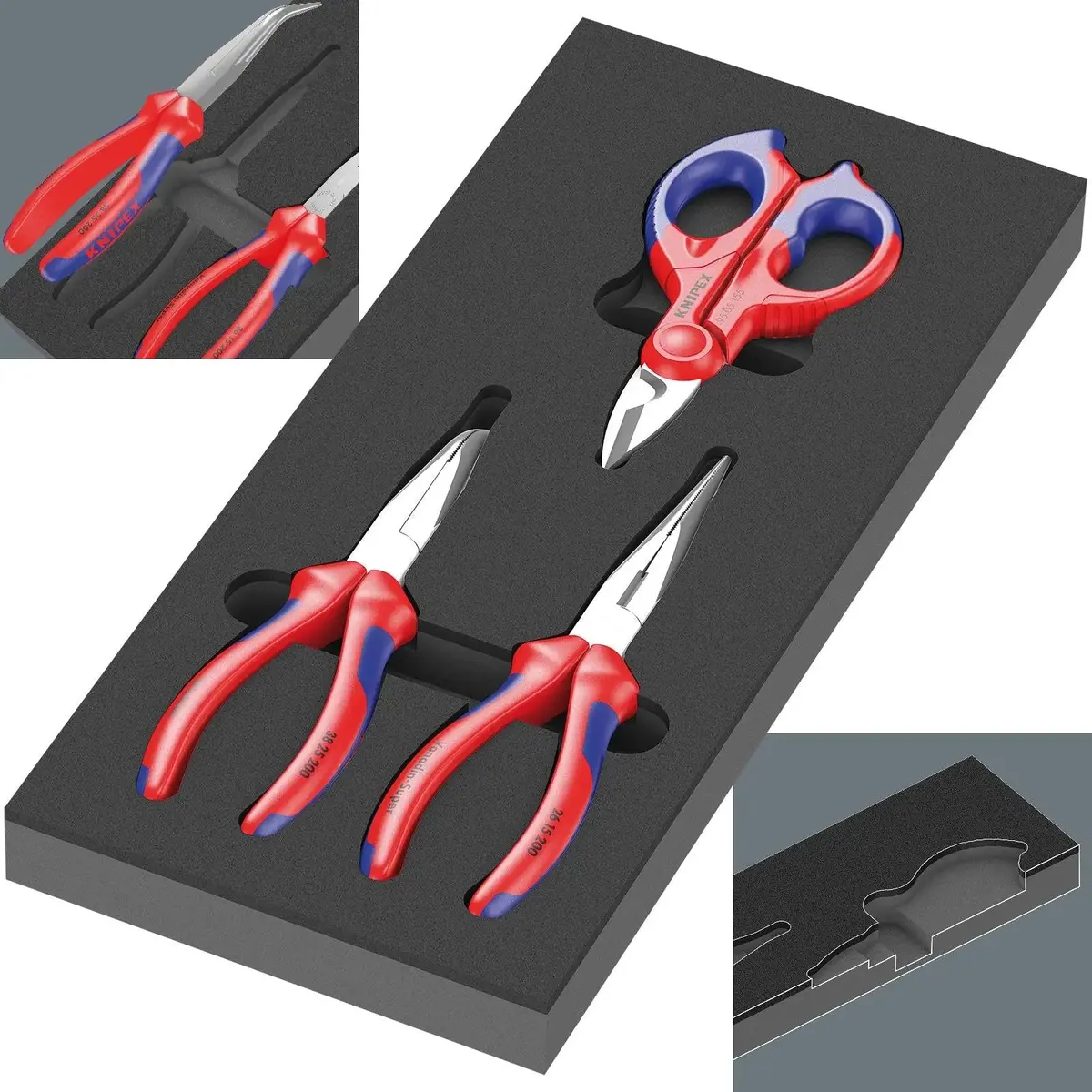 Wera Foam Insert Knipex Pliers Set 2 9781 3 Pieces 1