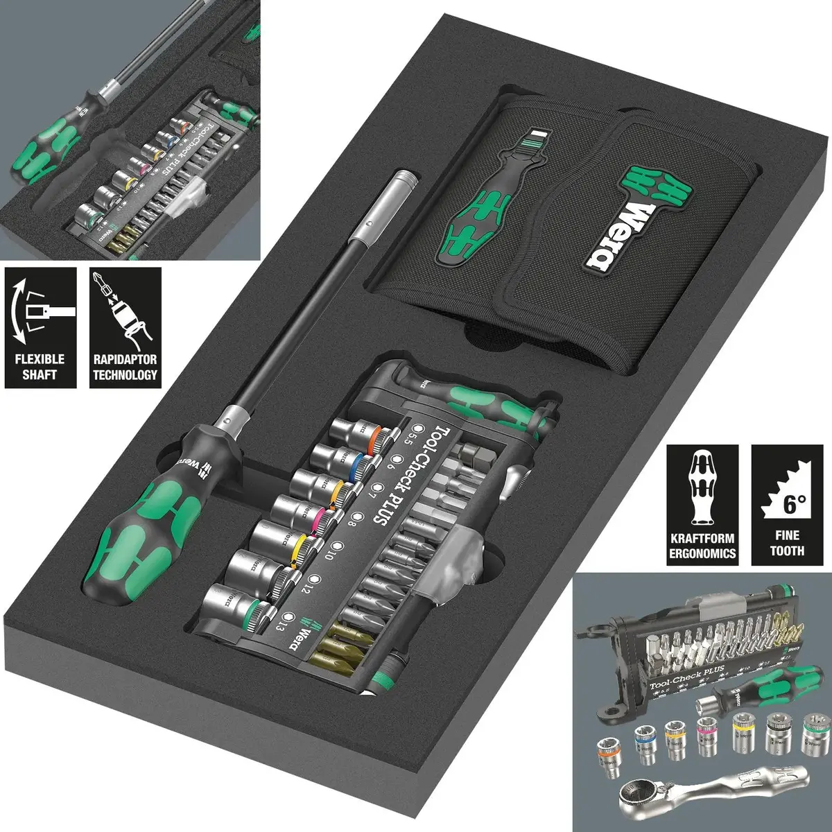Wera Foam Insert Kraftform Kompakt And Tool-Check Plus Set 1 9750 57 Pieces 1