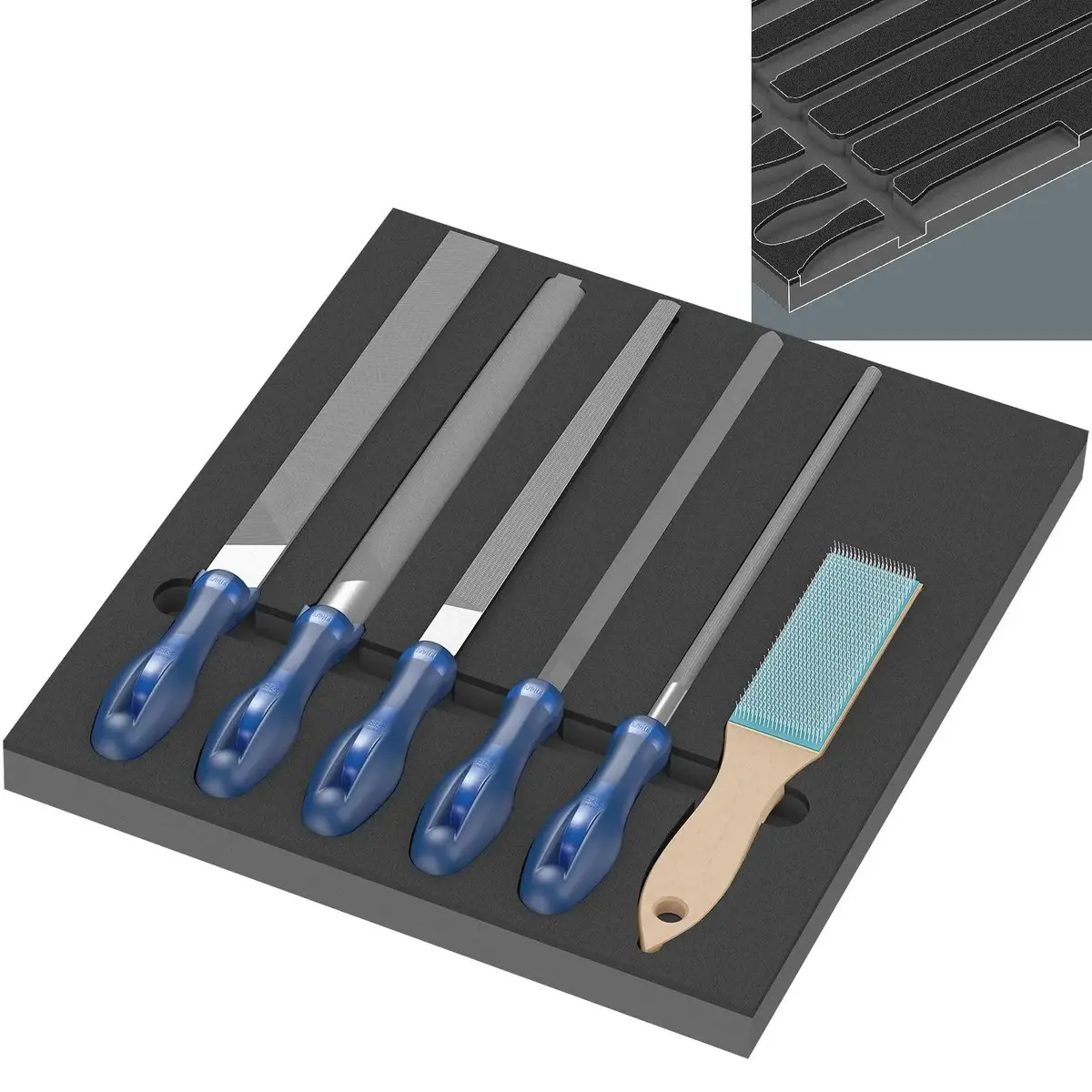Wera Foam Insert Pferd File Set 1 9783 6 Pieces 1