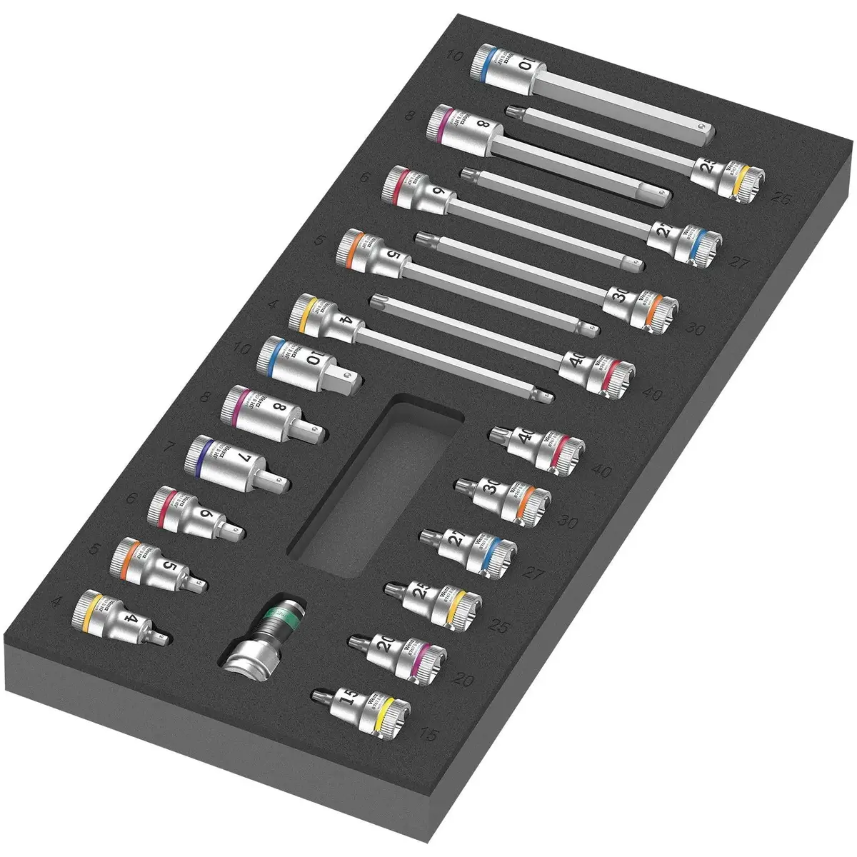 Wera Foam Insert Zyklop B 3/8" Drive Bit Socket Set 1 9723 22 Pieces 1