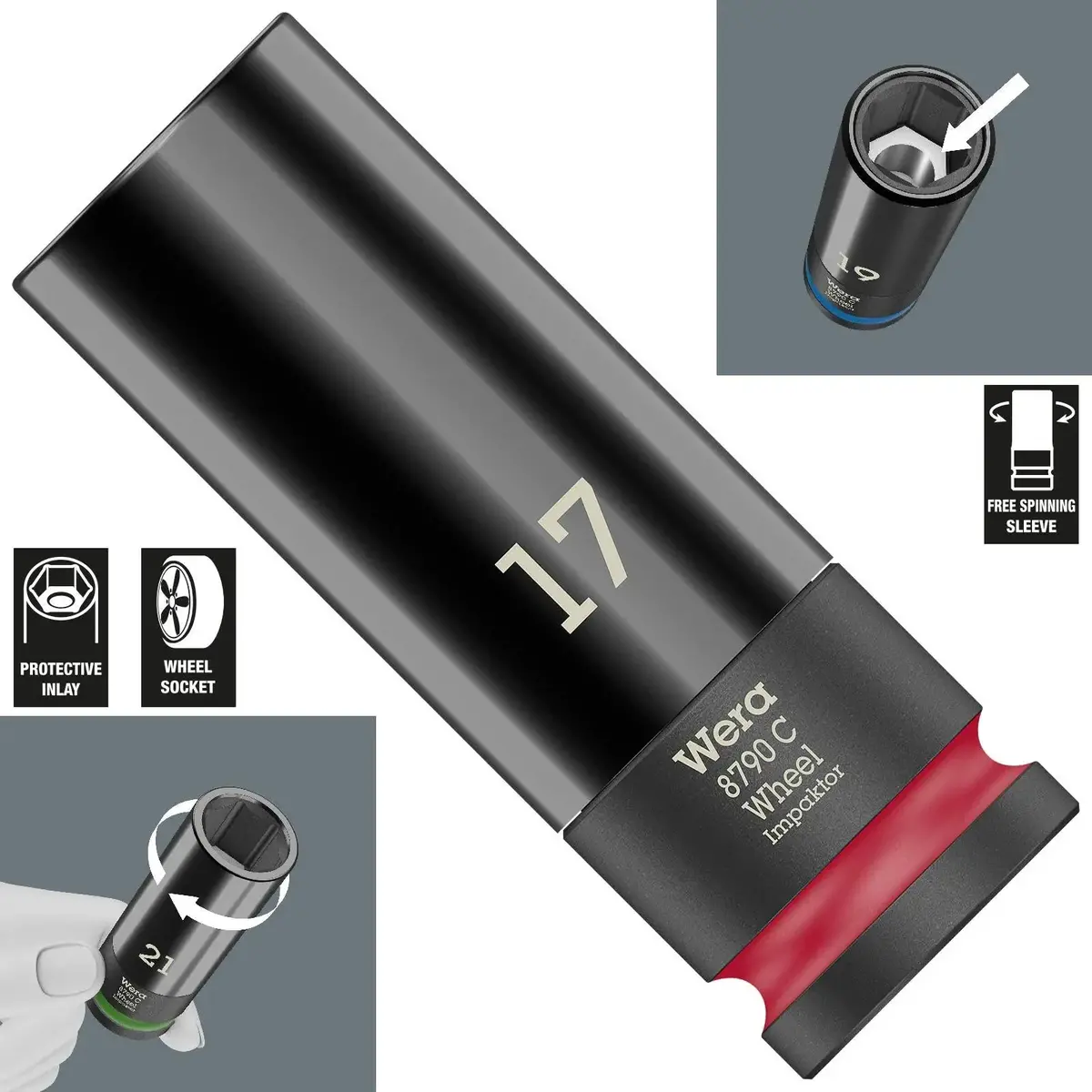 Wera Impact Socket Impaktor 1/2" Drive For Alloy Wheels 8790 C Wheel 17Mm X 85Mm 1