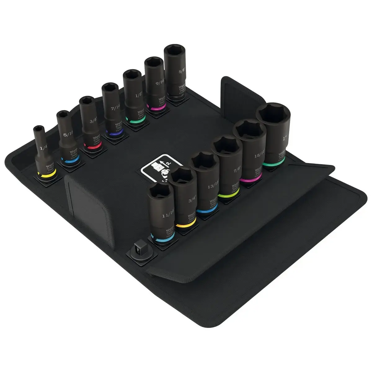 Wera Impact Socket Set Deep 3/8" Drive 13 Pieces 8790 B Impaktor Deep Imperial Set 1 In Case 1
