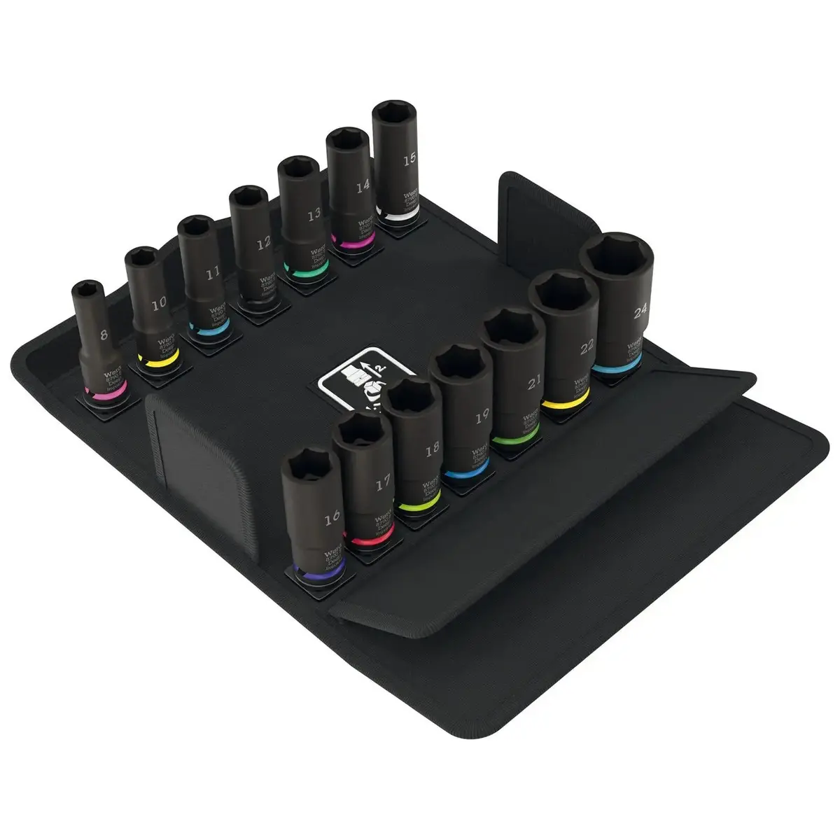 Wera Impact Socket Set Deep 3/8" Drive 8-24Mm 14 Pieces 8790 B Impaktor Deep Set 1 In Case 1