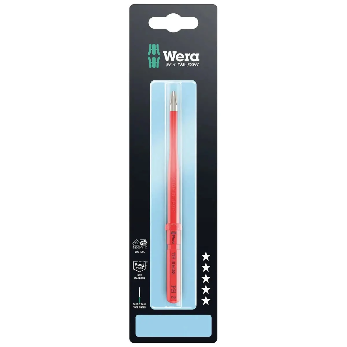 Wera Interchangeable Screwdriver Blade Kraftform Kompakt Vde Stainless Steel Take It Easy Sb Colour Coded - Choose Size 7
