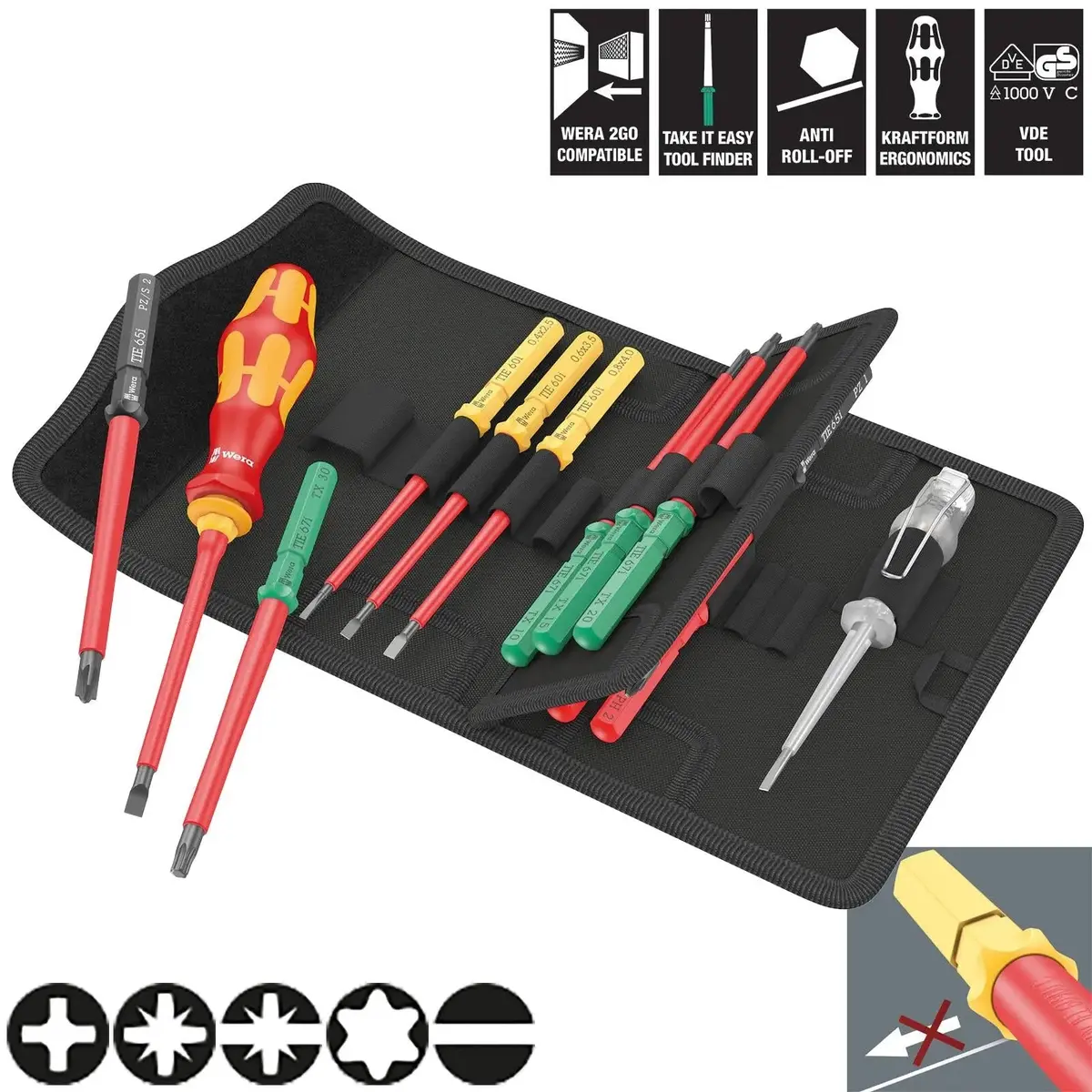Wera Interchangeable Vde Screwdriver Set Kraftform Kompakt Vde 16 Universal 1 Tool Finder 16 Pieces 1