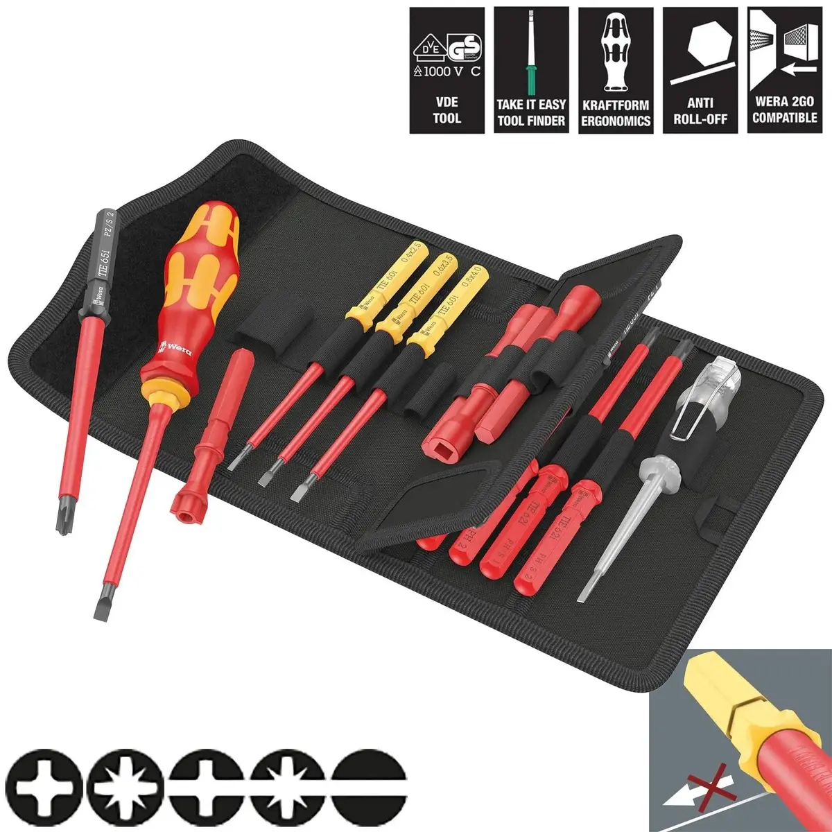 Wera Interchangeable Vde Screwdriver Set Kraftform Kompakt Vde 18 Universal 1 Tool Finder 18 Pieces 1