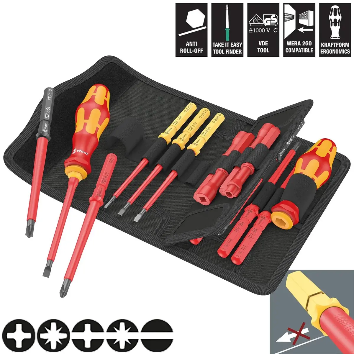 Wera Interchangeable Vde Screwdriver Set Kraftform Kompakt Vde 18 Universal 2 Tool Finder 18 Pieces 1