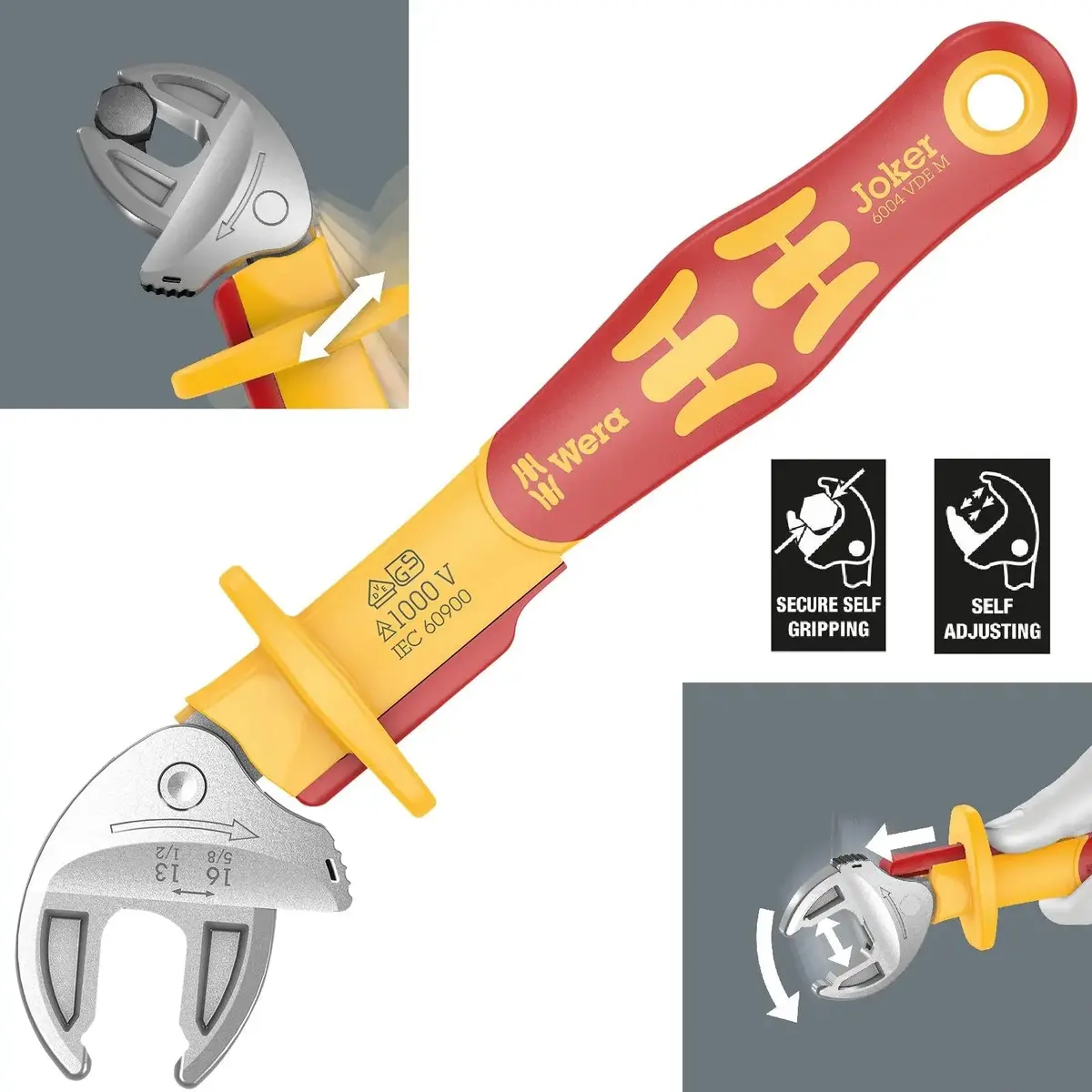 Wera Joker Vde M 6004 Insulated Self Setting Adjustable Spanner 13-16Mm 1