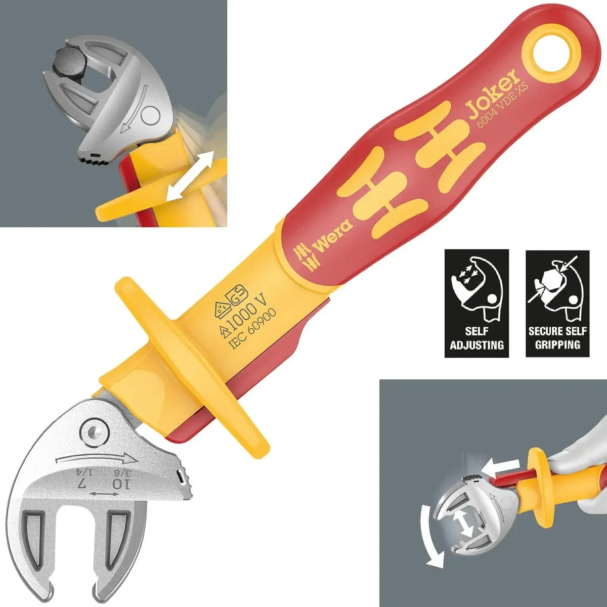 Wera Joker Vde Xs 6004 Insulated Self Setting Adjustable Spanner 7-10Mm 1