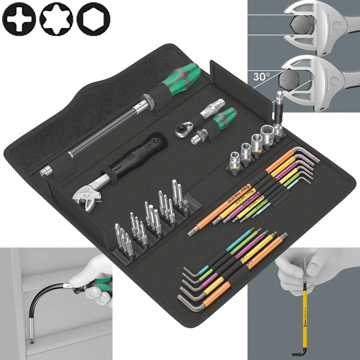 Wera Kraftform Kompakt F 1 Screwdriver Hex Key Tool Set For Window Installation 35 Piece 1