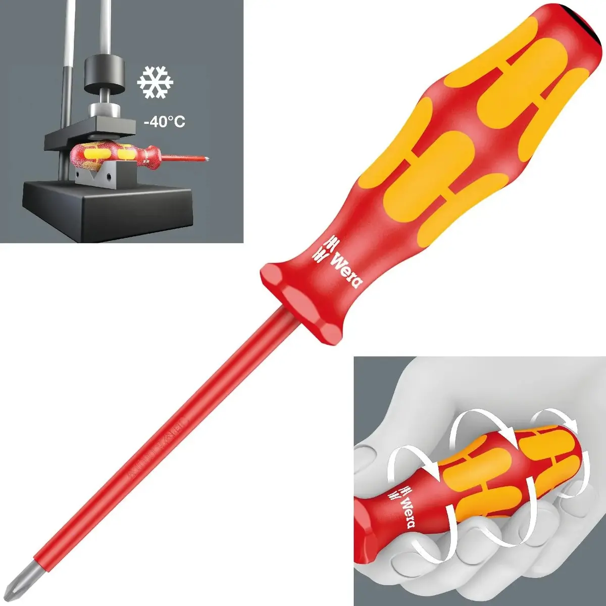 Wera Kraftform Plus Vde Insulated Screwdriver 165I 10,000V Pozi 1