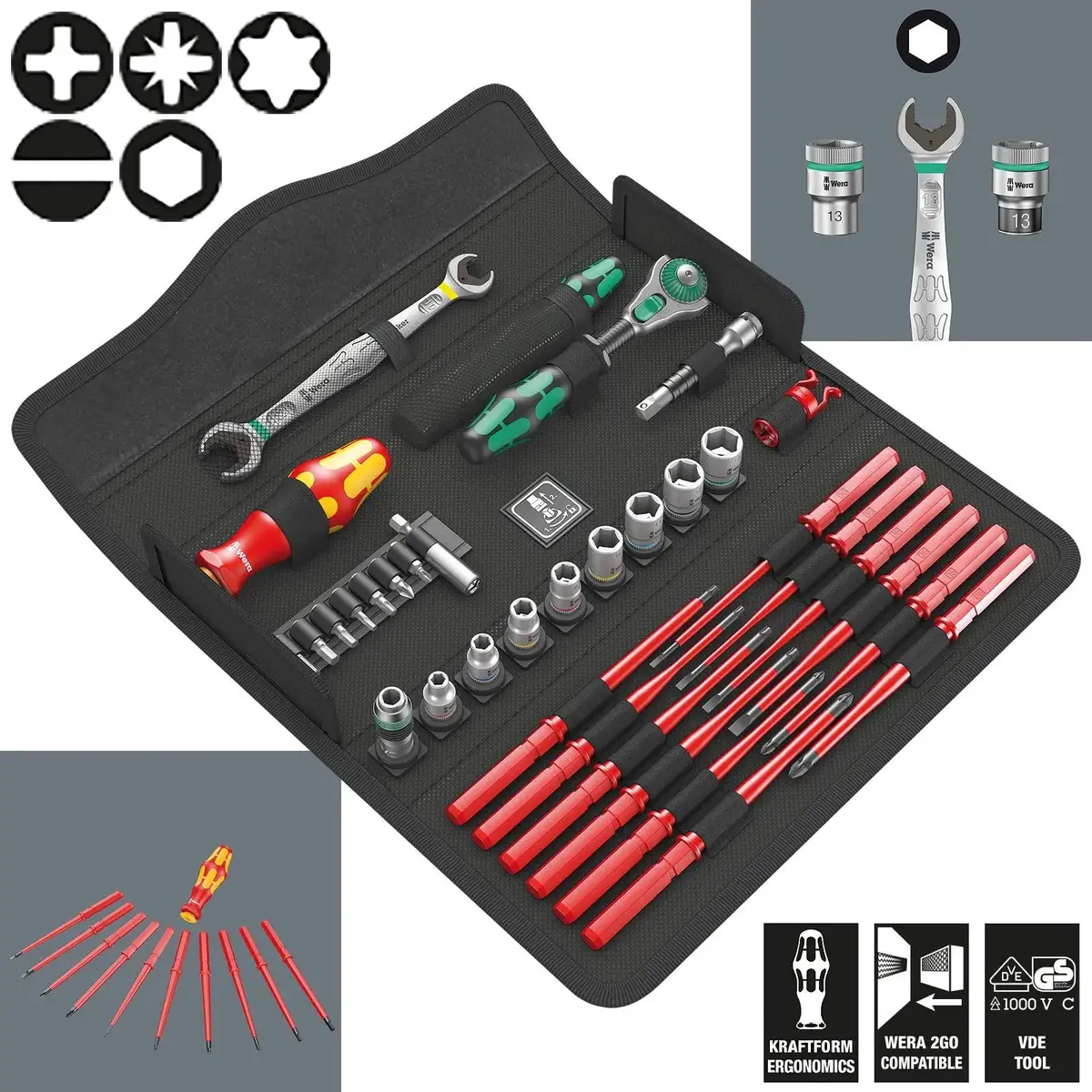 Wera Maintenance Set Ratchet Screwdriver Socket Kit Kraftform Kompakt W 2 35 Pieces 1