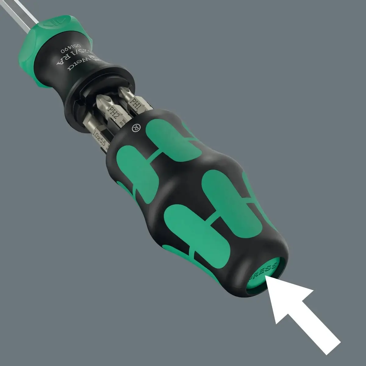 Wera Ratchet Screwdriver Kraftform Kompakt 27 Ra 2 Integrated Bit Magazine 6 Pieces Ph Sl Sq 1
