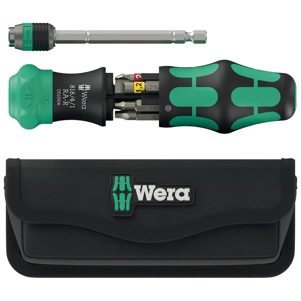 Wera Ratchet Screwdriver Set Kraftform Kompakt 26 Ra-R With Pouch 6 Pieces Ph Sl Sq 1