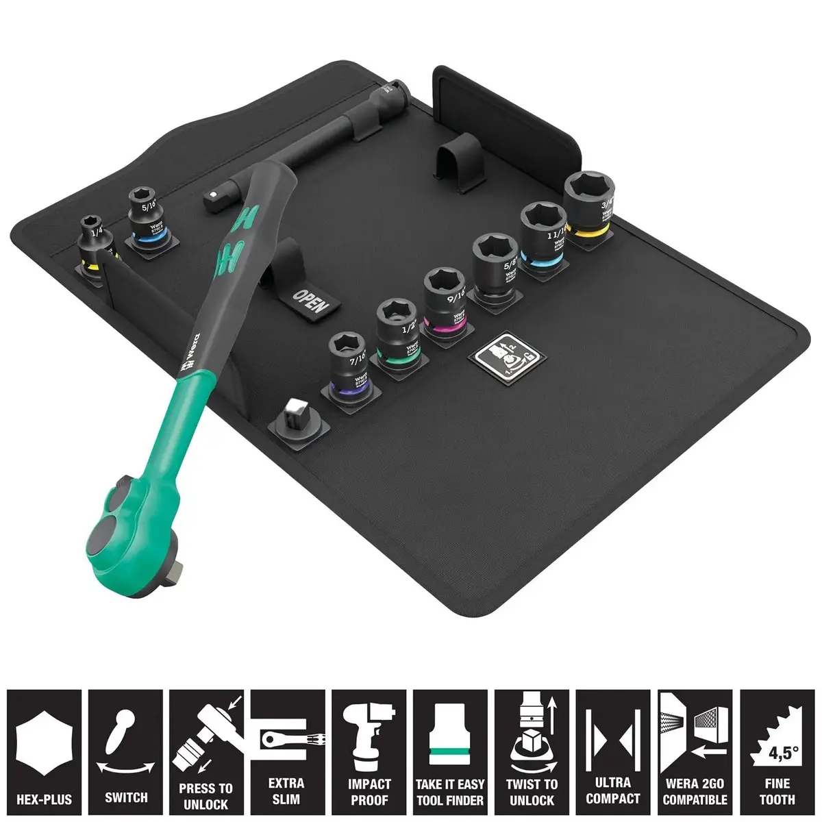 Wera Ratchet Socket Set 3/8" Drive 11 Piece 8100 Sb 13 Zyklop Comfort Ratchet Set Imperial 1/4"-3/4 1
