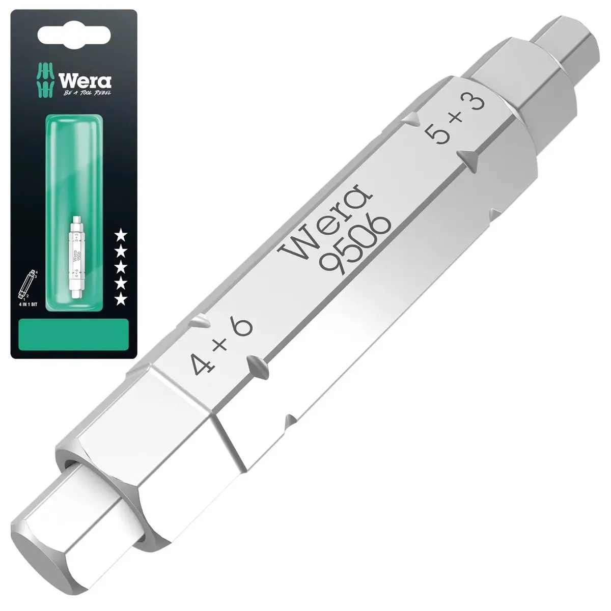 Wera Screwdriver Bit Hex 9506 Sb 4 In 1 Bit 1 Bicycle Tool 3Mm 4Mm 5Mm 6Mm X 37Mm 1