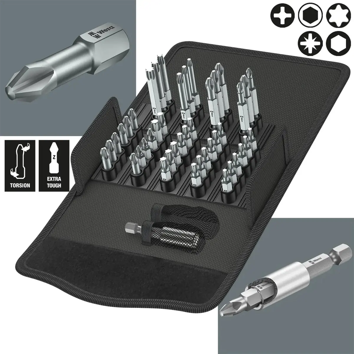 Wera Screwdriver Bit Set 43 Piece Bit Safe 43 Universal 1 With Bit Holder 1
