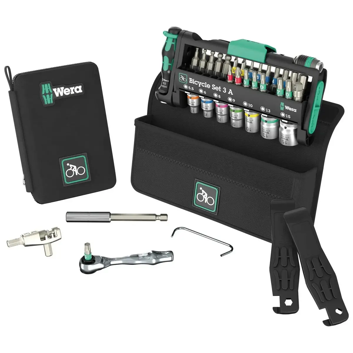 Wera Screwdriver Bits Bit Holder And Socket Set In Pouch Bicycle Set 3 A 40 Pieces 1