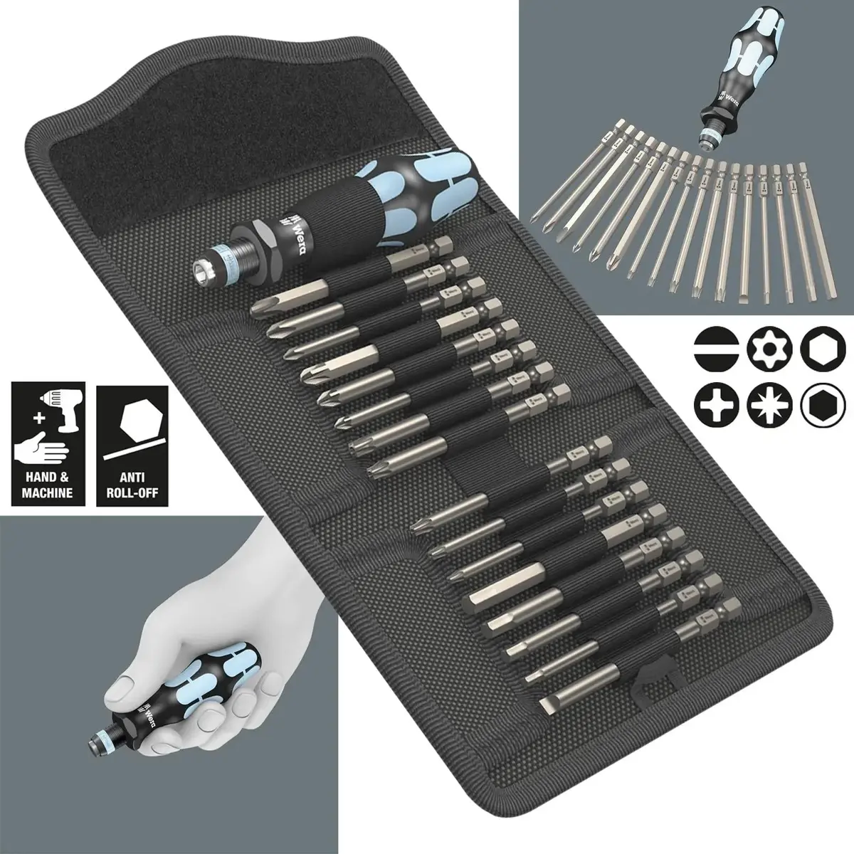 Wera Screwdriver Set Interchangable Stainless Steel Blades 17 Piece Kraftform Kompakt 60 1