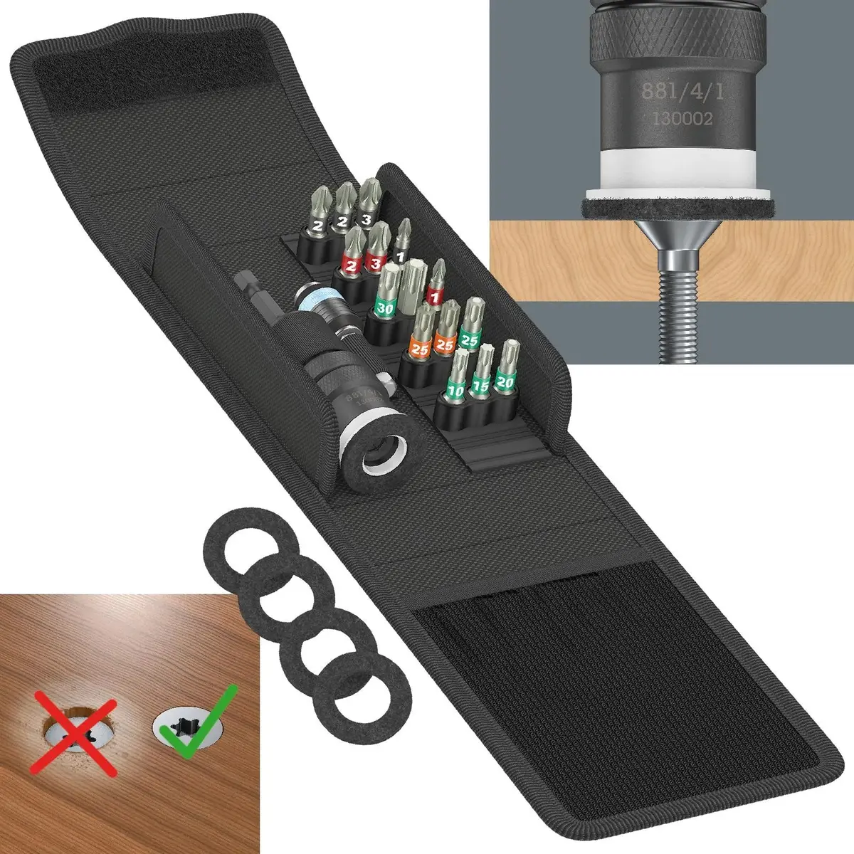 Wera Screwdriver Set Stainless Steel Bits Patio Construction Set T 1 21 Piece For Flush Screw Heads 1