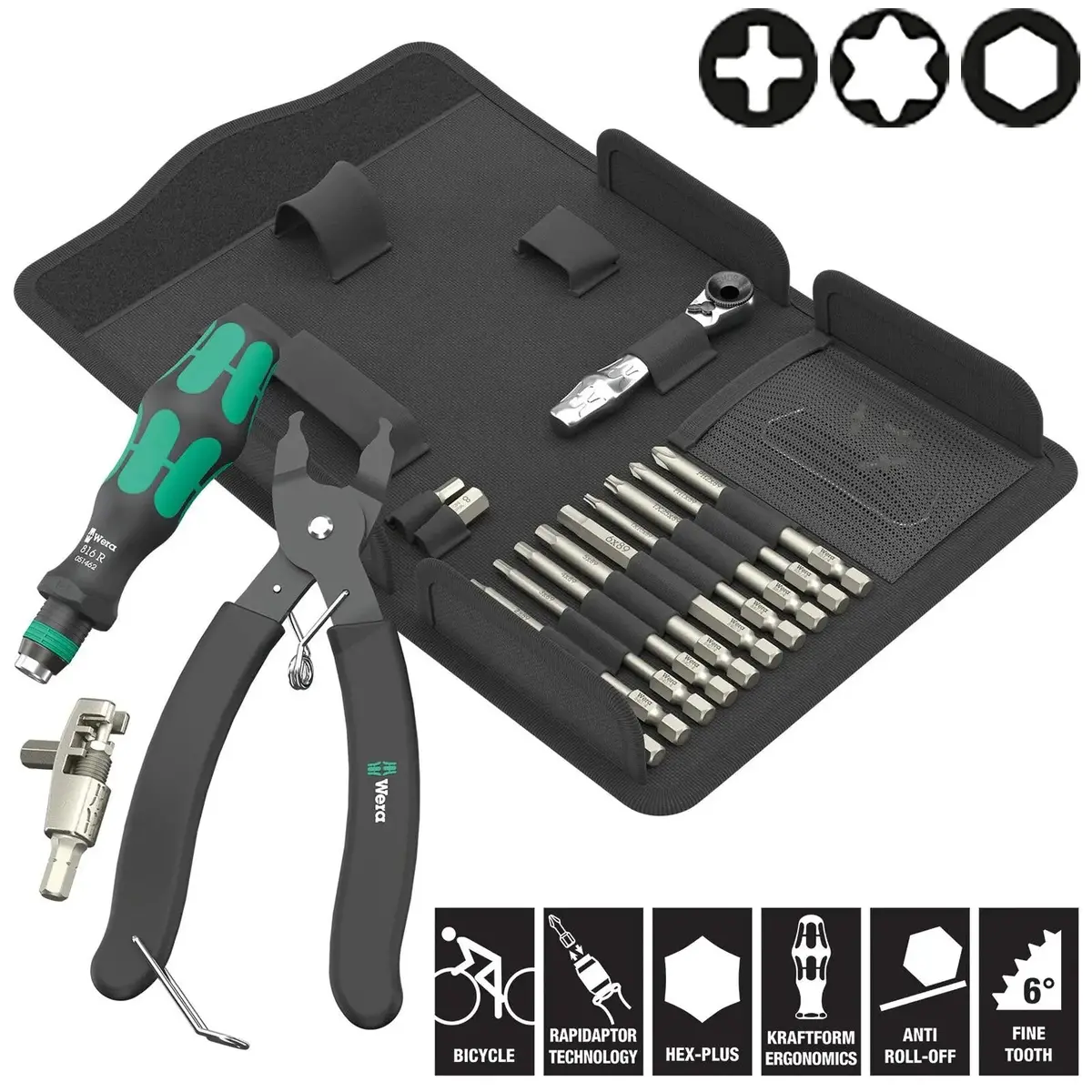 Wera Screwdriver And Chain Riveter Repair Tool Set 9532 Bicycle Set For Workshops 20 Pieces Ph Tx Hex 1