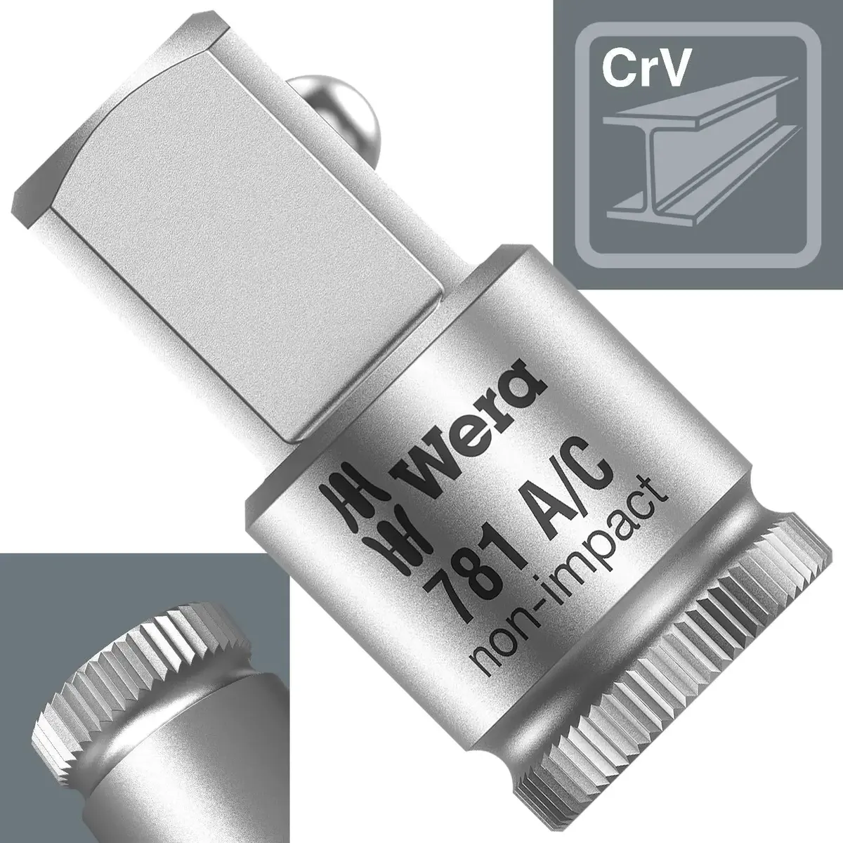 Wera Socket Adaptor Zyklop 1/4" To 1/2" Drive Connection 781 A/C 1/4" Drive 1