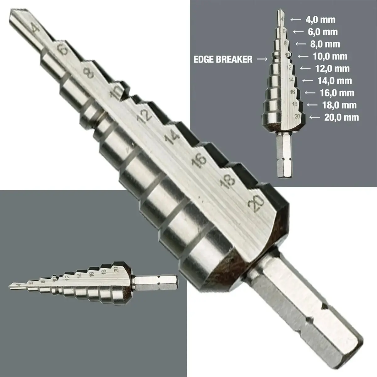 Wera Step Drill Bit 4-20Mm 843 1/4" Hex Shank 1