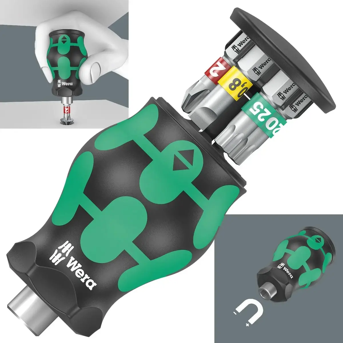 Wera Stubby Screwdriver Kraftform Kompakt Magazine 1 6 Piece Ph Tx Sl 1