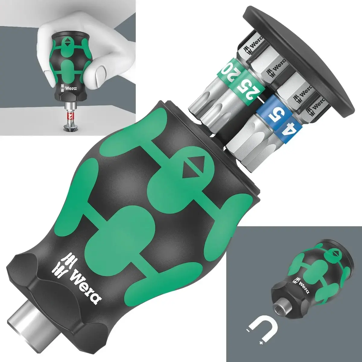 Wera Stubby Screwdriver Kraftform Kompakt Magazine 3 6 Piece Torx Hex 1