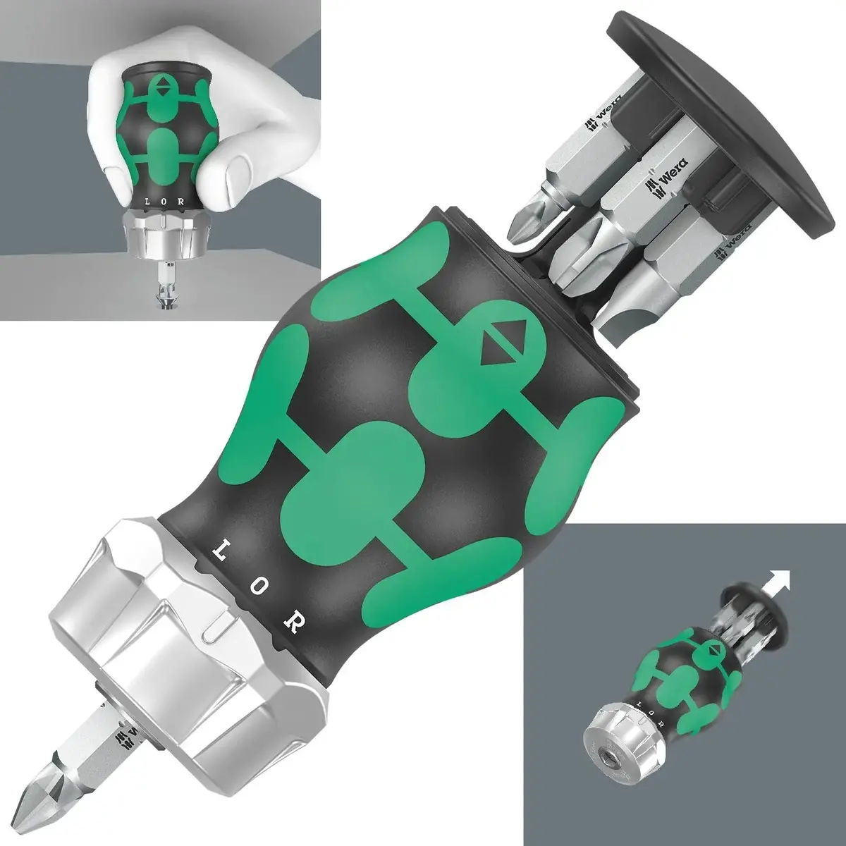 Wera Stubby Screwdriver Ratchet Function Kraftform Kompakt Magazine Ra 3 6 Piece Ph Sl 1