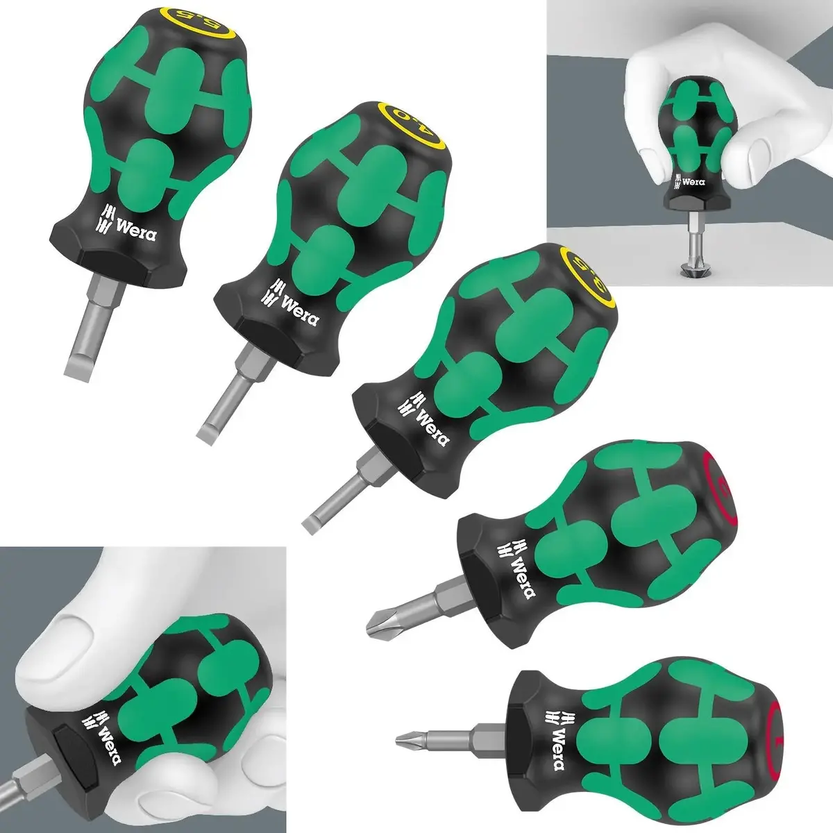 Wera Stubby Screwdriver Set 1 5 Piece Phillips Slotted 1