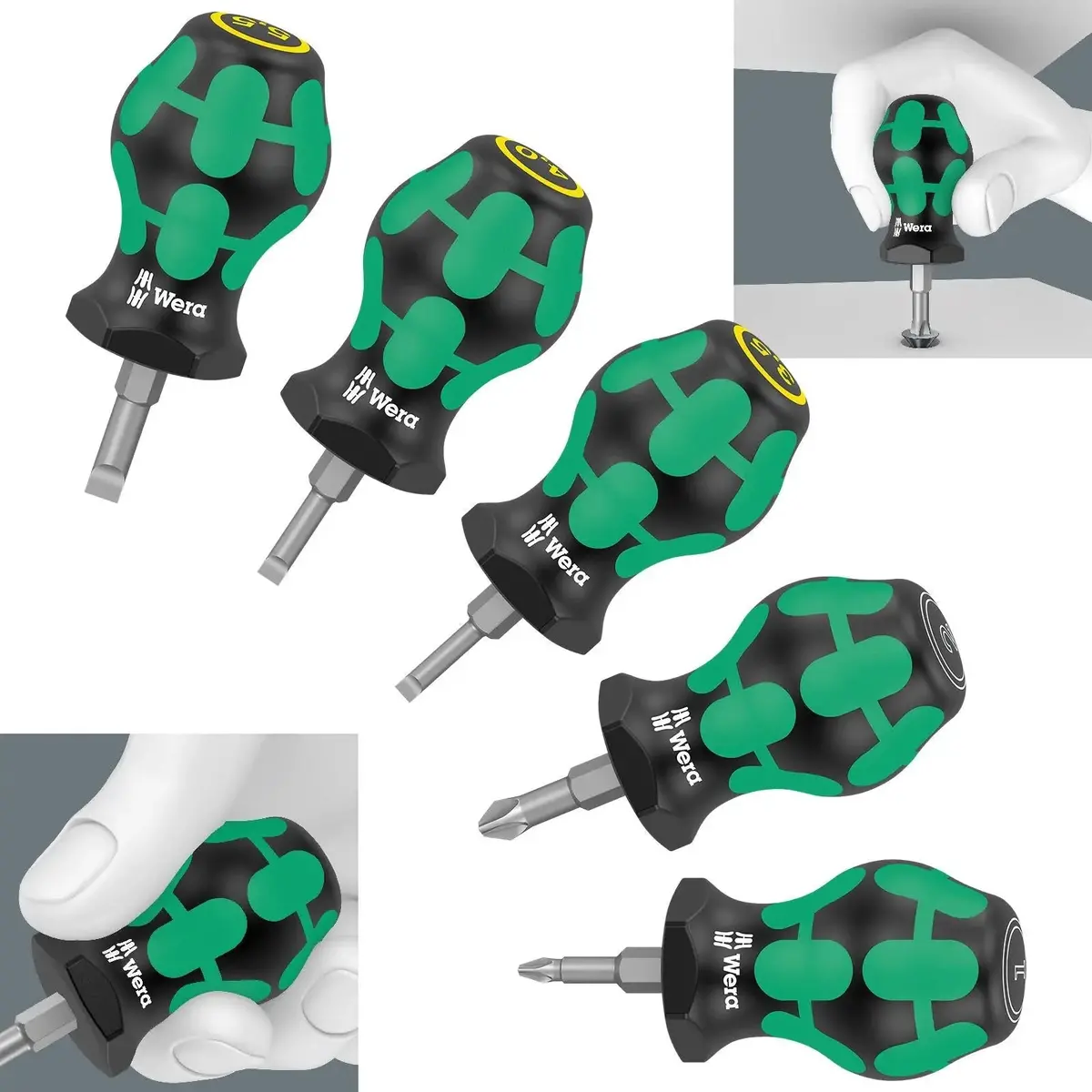 Wera Stubby Screwdriver Set 2 5 Piece Pozi Slotted 1