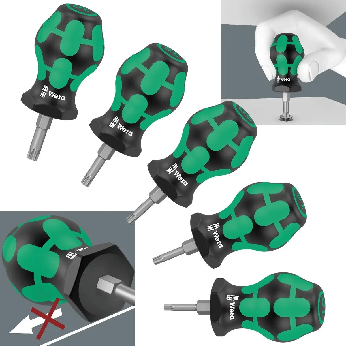 Wera Stubby Screwdriver Set Kraftform Handle Tx 1 Torx 5 Piece T10-T30 1
