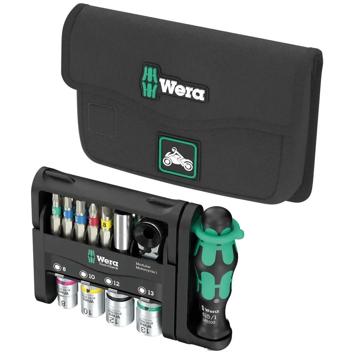 Wera Tool Check Modular Motorcycle 1 Screwdriver Bits And Socket Set 21 Pieces 1