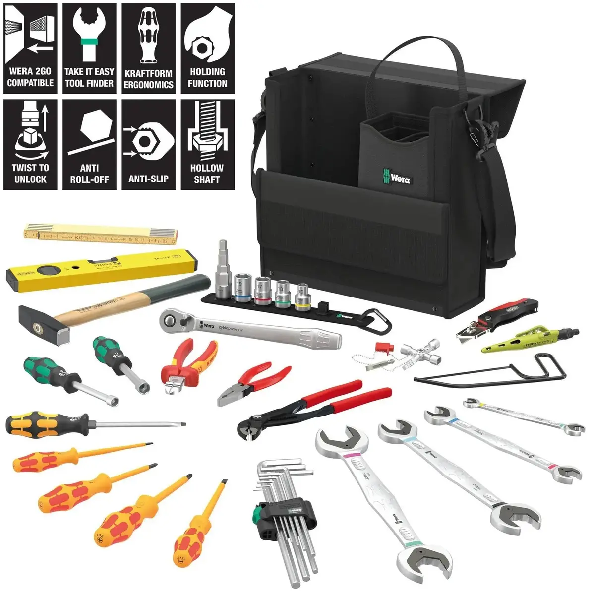 Wera Tool Kit For Plumbing Heating And Air Conditioning Wera 2Go Shk 1 Tool Set 36 Pieces 1