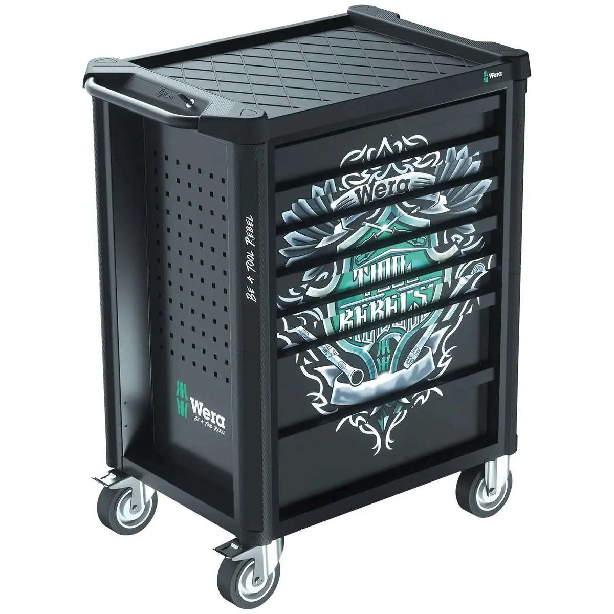 Wera Tool Rebel Roller Cabinet 9700 1 78 Pieces 4 Foam Drawer Inserts Lockable Drawers 1