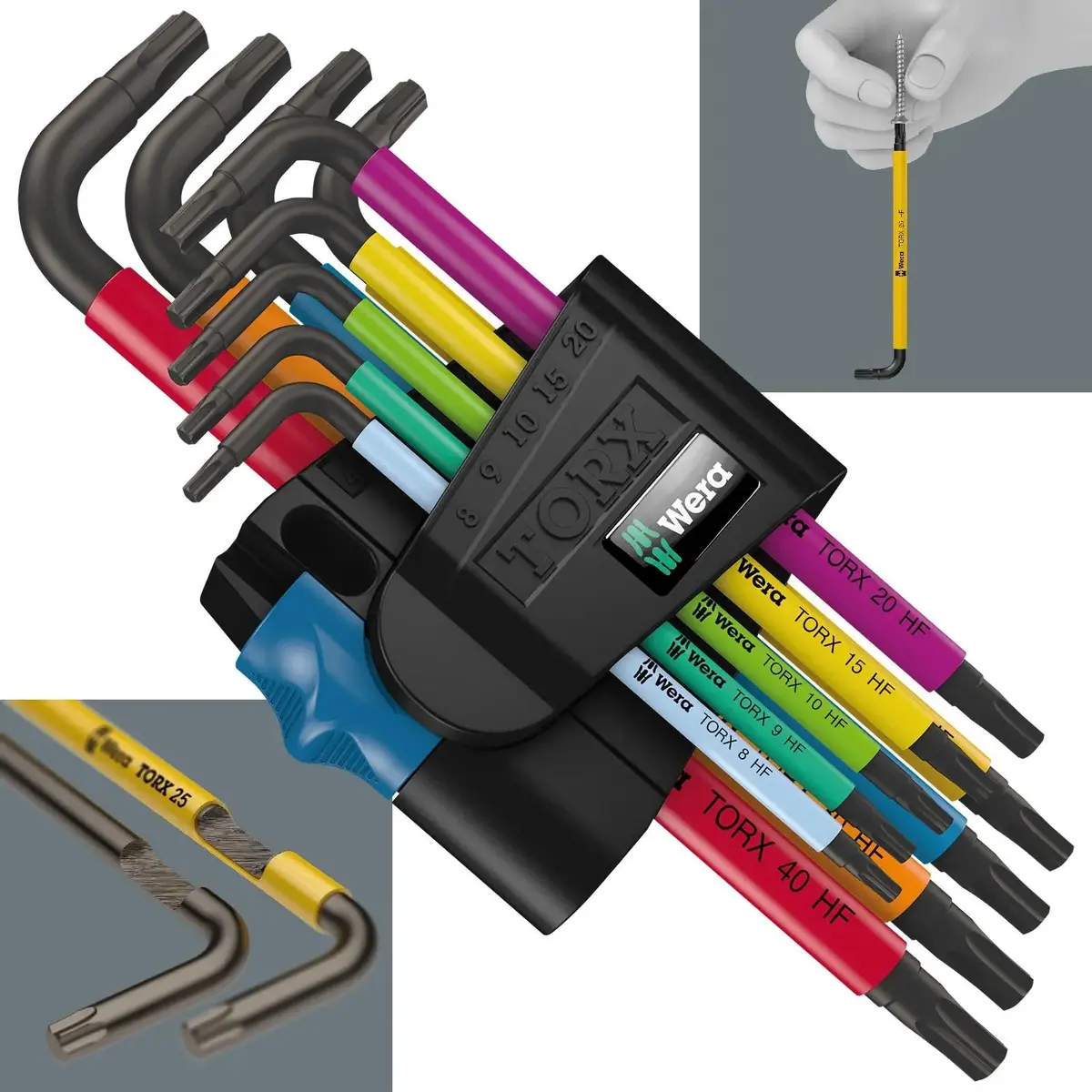 Wera Torx Key Multicolour Hf 1 967/9 L Key Set With Holding Function 9 Piece T8-T40 1