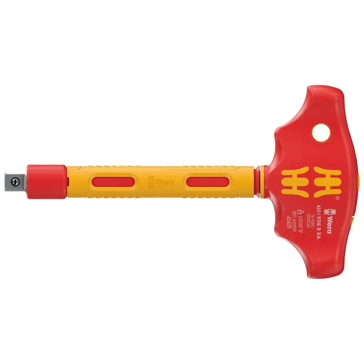 Wera Vde Insulated T-Handle Ratchet Screwdriver For 3/8" Drive Sockets 410 I Vde B Ra 1