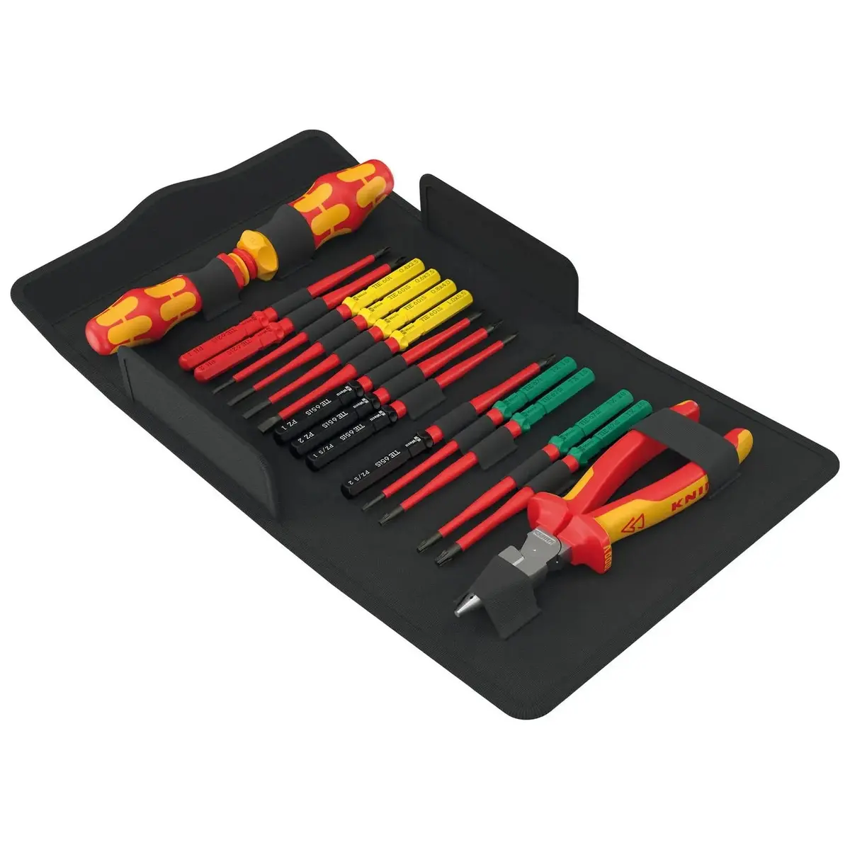 Wera Vde Screwdriver And Plier Set Kraftform Kompakt Cde 17 Extra Slim 2 Tool Finder 17 Pieces 1