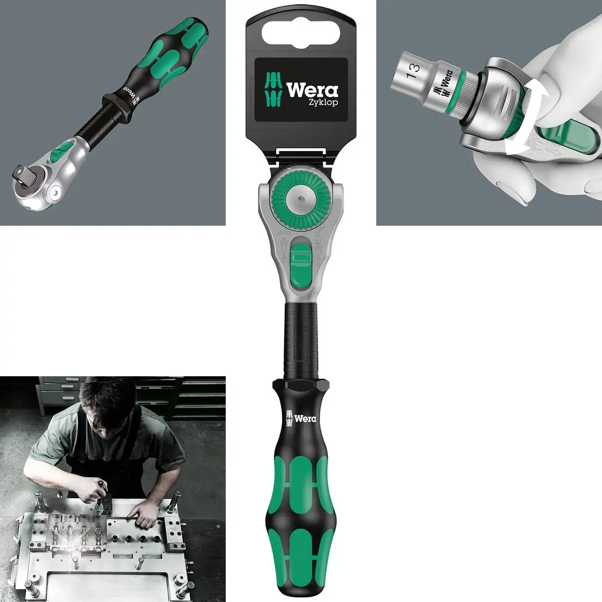 Wera Zyklop Speed Ratchet Wrench 8000B Sb 3/8" Drive 199Mm 72 Tooth 1