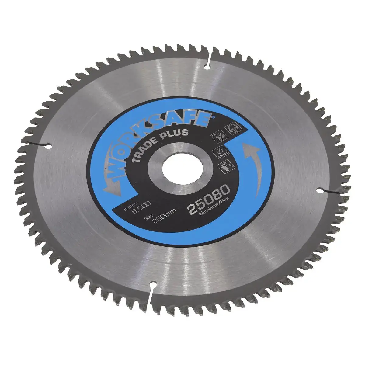 Worksafe By Sealey Aluminium Cutting Tct Saw Blade Ø250 X 30Mm - 80Tpu 1