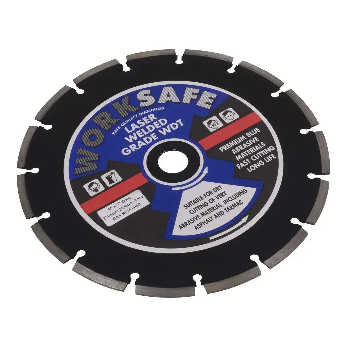 Worksafe By Sealey Asphalt/Tarmac Diamond Blade Ø230 X Ø22mm 1