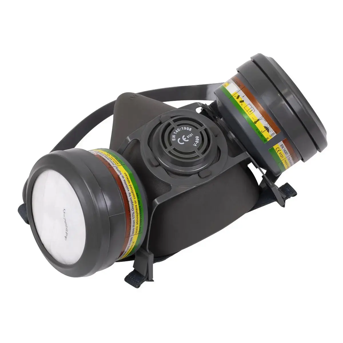 Worksafe By Sealey Half Mask With Abek1 P2r Filter Cartridges 1
