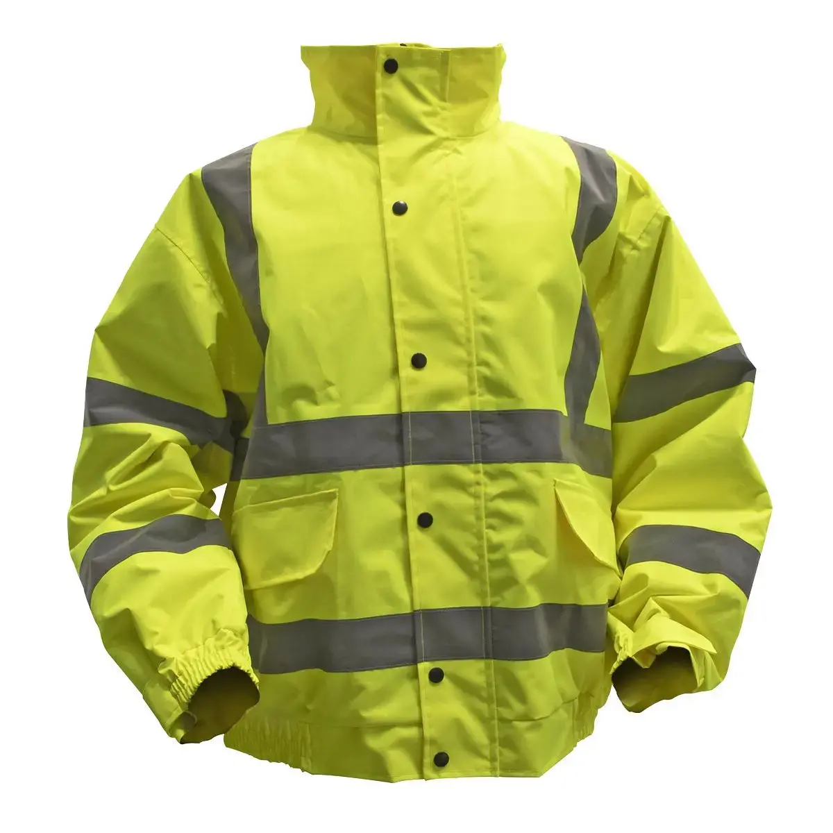 Worksafe By Sealey Hi-Vis Yellow Jacket With Quilted Lining & Elasticated Waist - X-Large 1