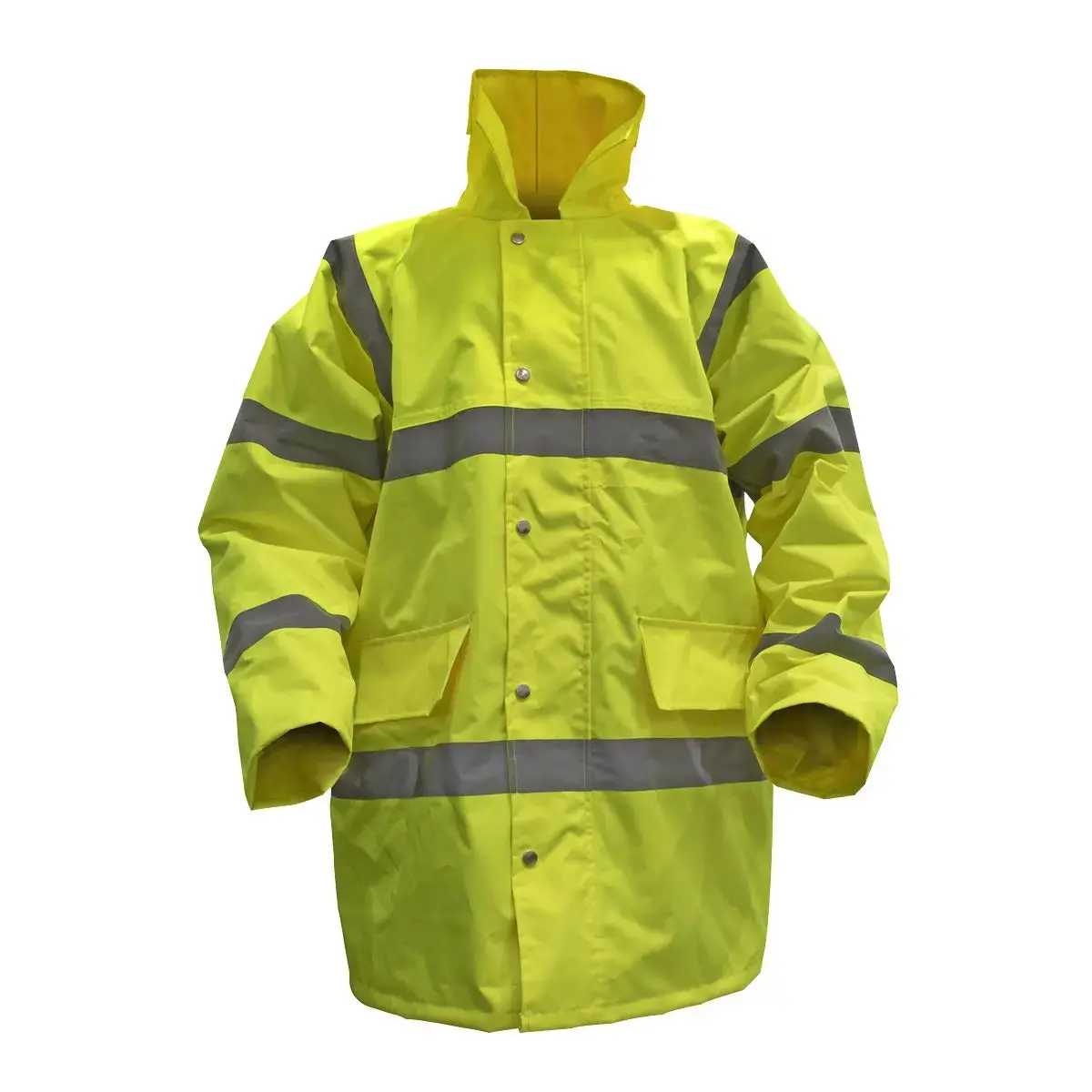 Worksafe By Sealey Hi-Vis Yellow Motorway Jacket With Quilted Lining - Large 1