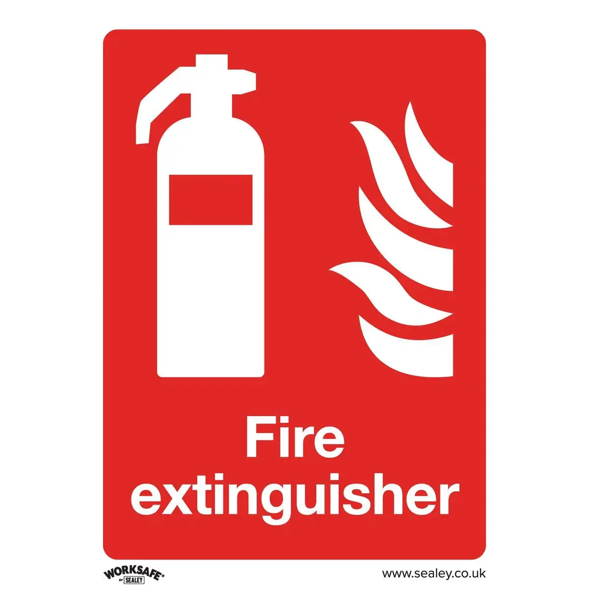 Worksafe By Sealey Information Safety Sign - Fire Extinguisher - Self-Adhesive Vinyl - Pack Of 10 1