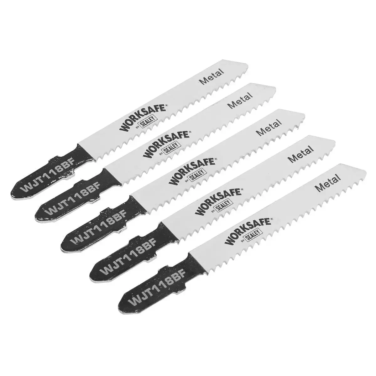 Worksafe By Sealey Jigsaw Blade Metal 55Mm 12Tpi - Pack Of 5 1