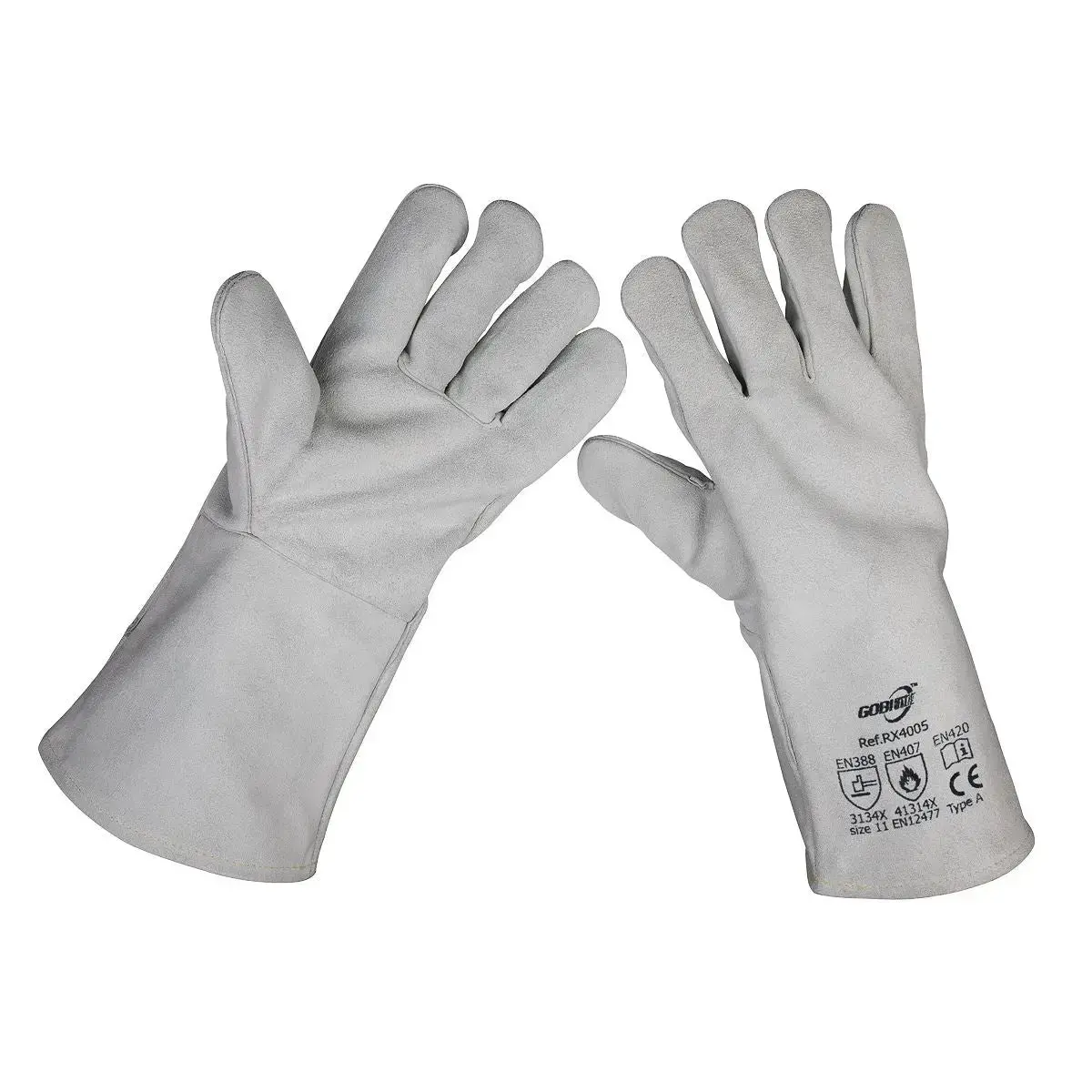 Worksafe By Sealey Leather Welding Gauntlets Lined Heavy-Duty Extra-Large - Pair 1